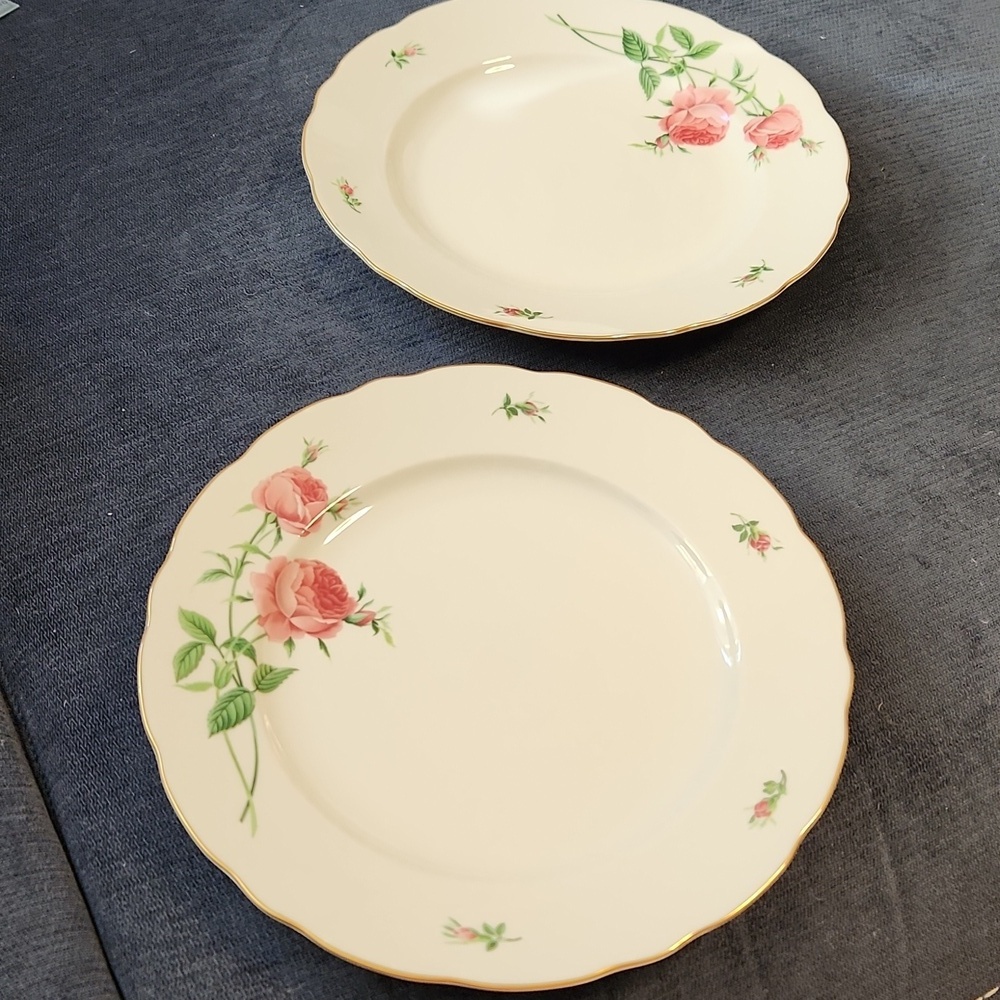 Vintage 60's  Christineholm "Rose" Set of 2 Dinner Plates 10.5" Japan